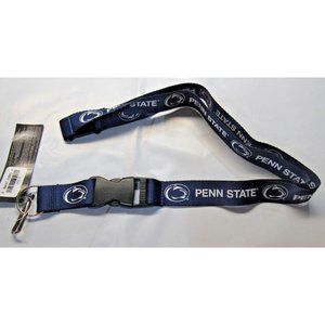 NCAA Penn State Nittany Lions Navy Logo Name White Lanyard 23" Long 3/4" Wide